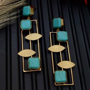 Blue Jade Stone Straight Drops