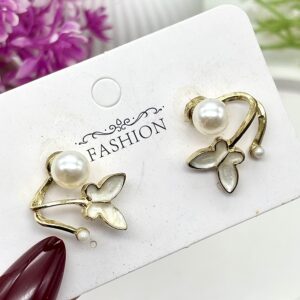 Korean Mini Pearl Butterfly Stud