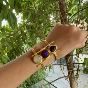 Triple Stone Studded Cuffs