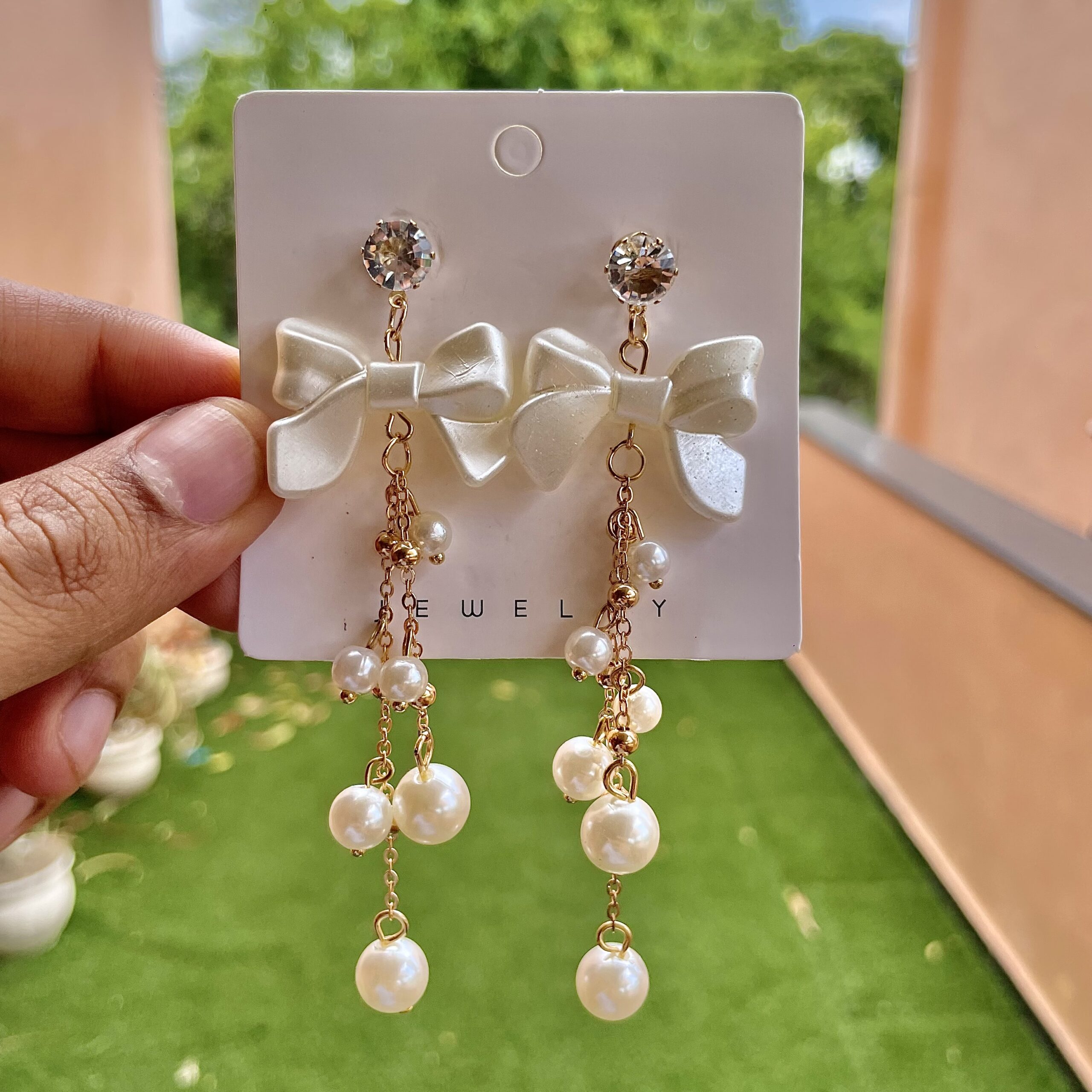 Korean Dreamy Bow _ Pearl Drops