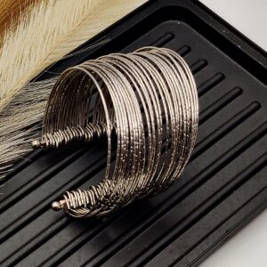 Silver Bangle Bracelet-Adjustable