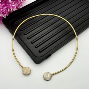 Moonlit Stone Brass Collar Neckpiece