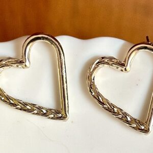 Aria Silver Curve Heart Studs