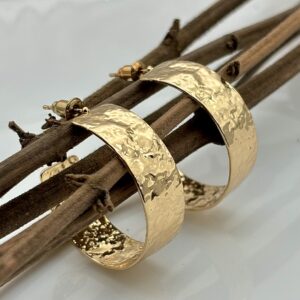 Vogue Textured Golden Hoops