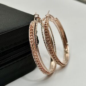 Spiral Chain Hoops-Rose Gold
