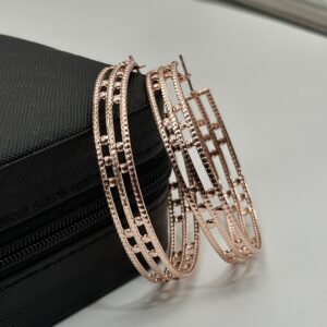 Sophia Geometrical Hoops-Rose Gold