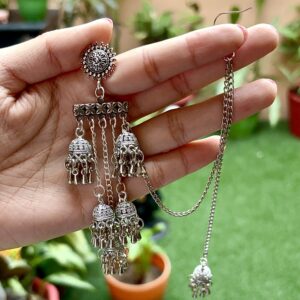 Devika Long Jhumka With Ear Chain