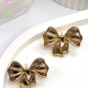 Elysian Gold Plated Bow Earring - Anti Tarnish