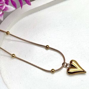 Amor Heart Link Gold Plated Anti Tarnish Neck Chain
