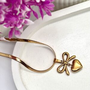 Luxe Bow Gold Plated Anti Tarnish Neck Chain