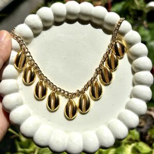 Golden Cowrie Shell Anti Tarnish Neck Chain