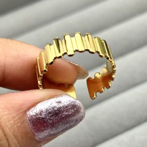 Bold Statement Gold Plated Adjustable Ring - Anti Tarnish