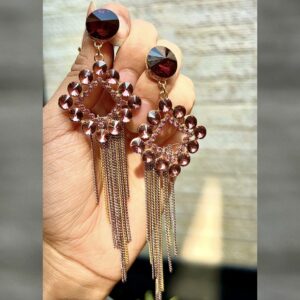 Sparkling Crystal Chain Dangles - Vintage Wine