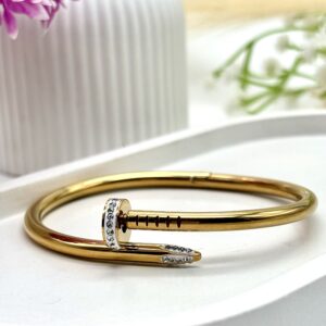 Stone Studded Nail Bracelet - Adjustable