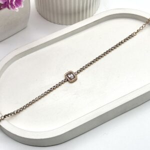 Rhinestone Studded Chain Bracelet