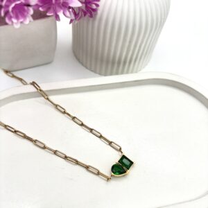 Green Stone Link NeckChain