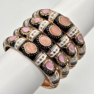 Enamel Bangle Stone Black (Pair)