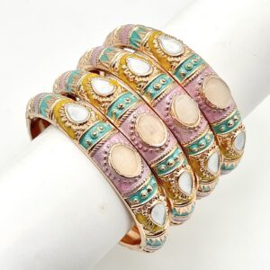 Enamel Bangle Stone Pink (Single)