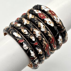 Enamel Bangles Black (Pair)