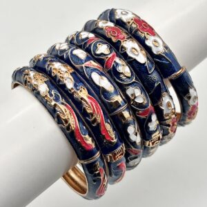 Enamel Bangles Blue (Pair)