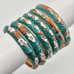 Enamel Bangles Aqua (Pair)