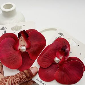 Orchid Hair Clip - Red